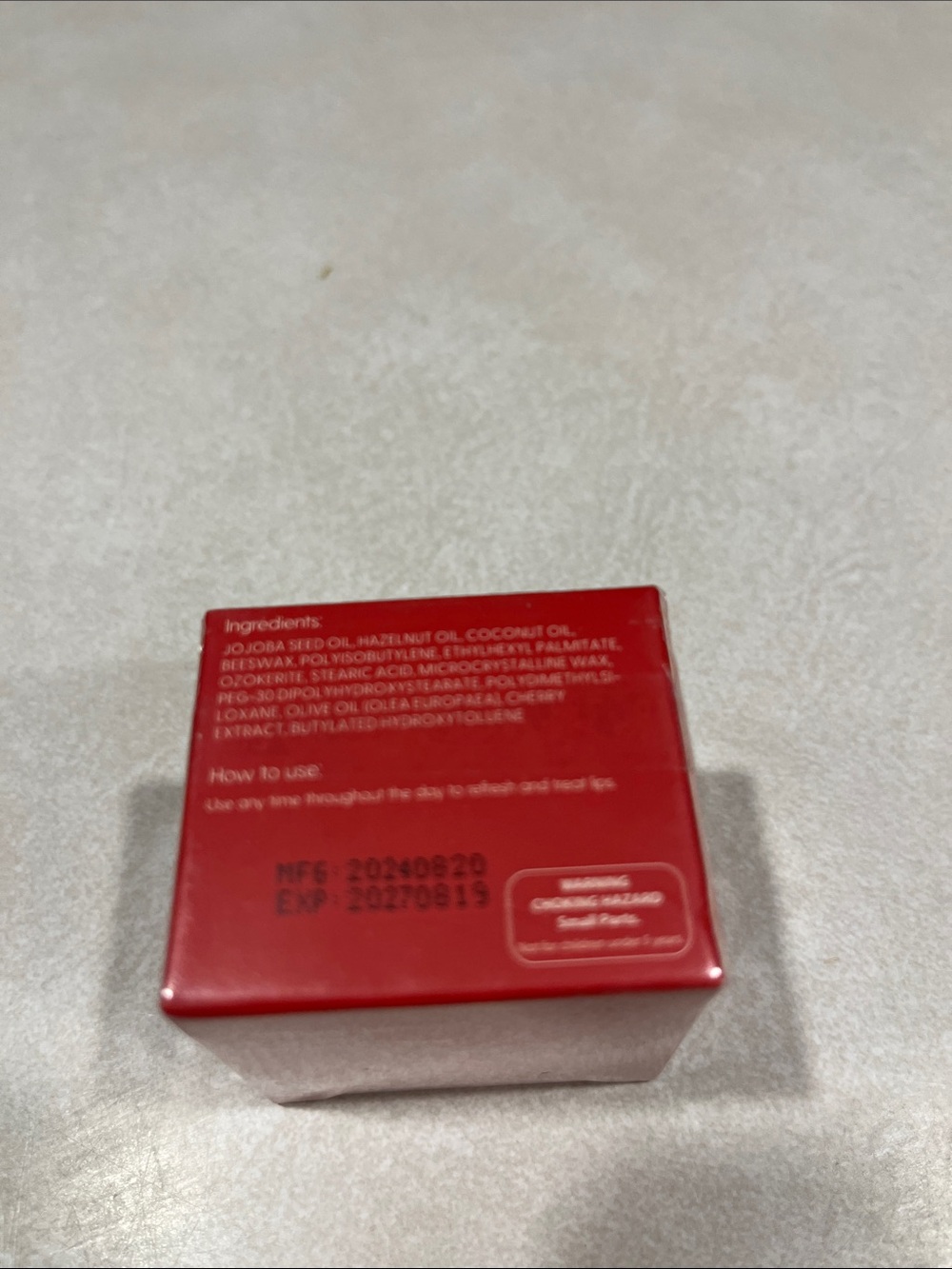 Red Square Cosmetic Jar - Glossy Finish - Picture 4 of 4